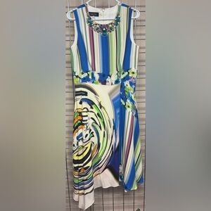 Teri Jon Jewel-Embellished Multicolor Dress